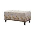 thumbnail image 1 of Naomi Tufted Entryway Storage Bench Ivory & Brown, 1 of 14
