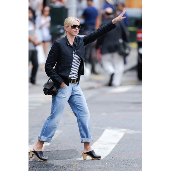 Naomi Watts (Wearing Swedish Hasbeens Clogs), Hails A Taxi In Noho Out And About For Celebrity Candids - Wednesday, ,