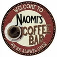 thumbnail image 1 of Naomi's Coffee Bar Round Metal Sign Kitchen Room Wall Décor 200120041276, 1 of 1
