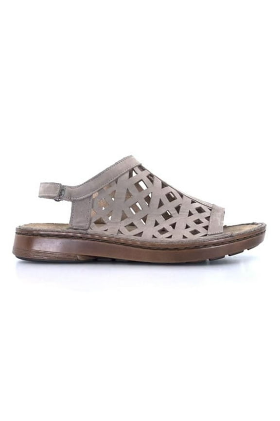 Amadora Sandal Stone Nubuck Womens Wide Footbed Adjustable 63417-H53