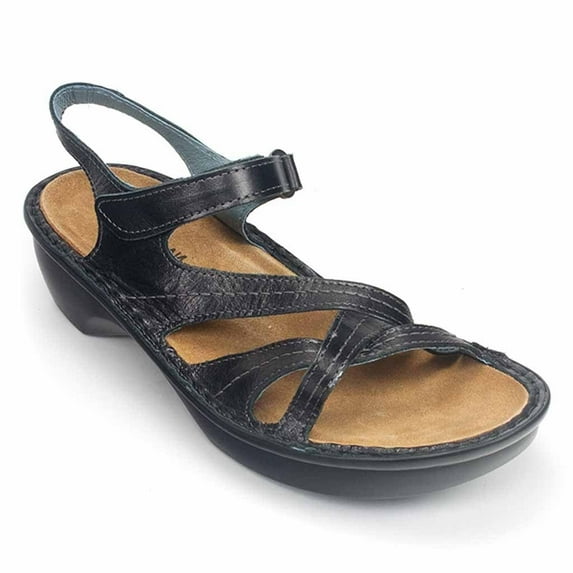 NAOT Women's Paris Sandals, Black Madras Leather, 39 M EU/ 7.5-8 B(M) US