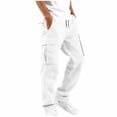 thumbnail image 1 of Naotn Mens Cargo Sweatpants Drawstring Waist Multiple Pockets Straight Work Pants Outdoor Casual Sports Sweat Pants, 1 of 6