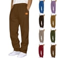 thumbnail image 1 of Naotn Mens Full Length Straight Sweatpants Elastic Waist Open Hem Casual Pants Workout Outdoor Travel Pants, 1 of 5