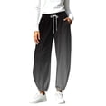 thumbnail image 1 of Naotn Women's Gradient Color Jogger Sweatpants, Elastic Drawstring High Waist Casual Pants for Workout Lounge Jogging Black XL, 1 of 8
