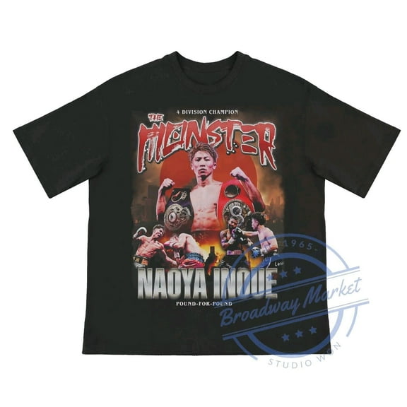 Naoya Inoue The Monster Champion T-Shirt Heavyweight Oversized Rap Tee Boxing