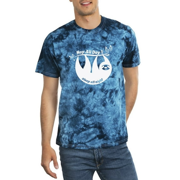 Nap All Day Sloth Tie Dye Crystal Men -Smartprints Designs, Male Small