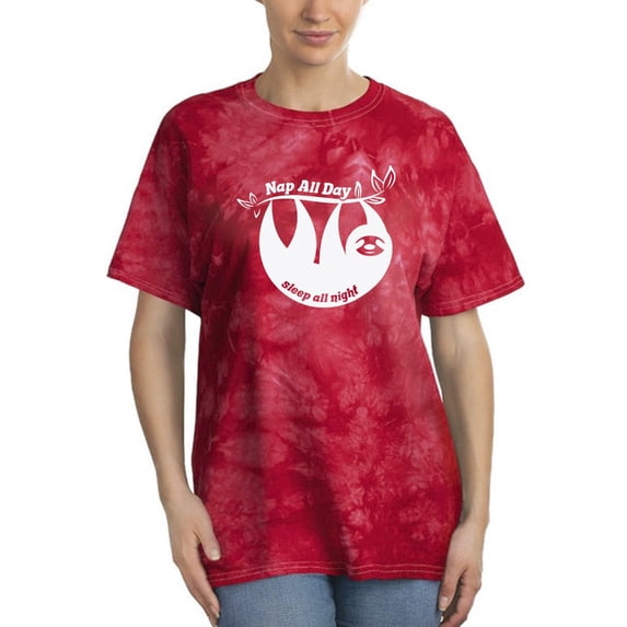 Nap All Day Sloth Tie Dye Crystal Women -Smartprints Designs, Female XX-Large