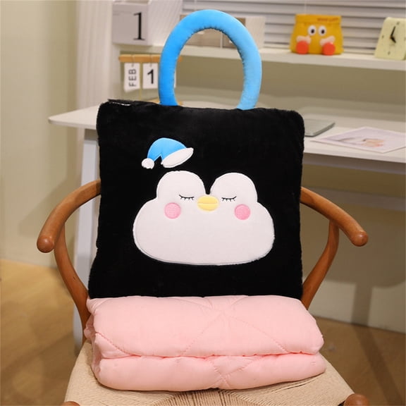 Nap Blanket , Cute Cartoon Rectangular Throw Pillow Blanket, Made of High-Grade Plush Fabric , for Air-Conditioned Rooms Movie Home Naps Office Rest(C,One Size)