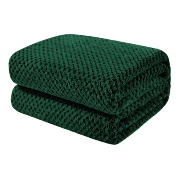 Nap Blanket - Cxui Fleece Throw Blanket Extra Large Soft Warm Plush - Cozy Fuzzy Lightweight Blanket for Couch, Sofa, Bed, Textured Decor for Living Room, Home Use Blackish Green