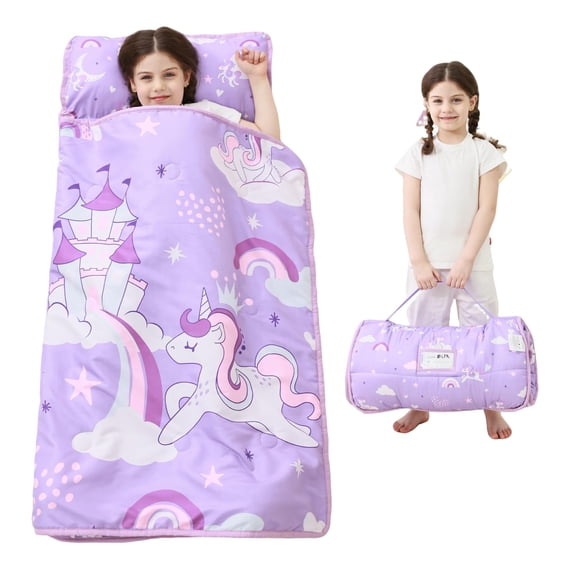 Nap Mat With Pillow And Blanket Extra Large Rolled Napping Mats Slumber Bags For Sleeping Bag Travel Camping