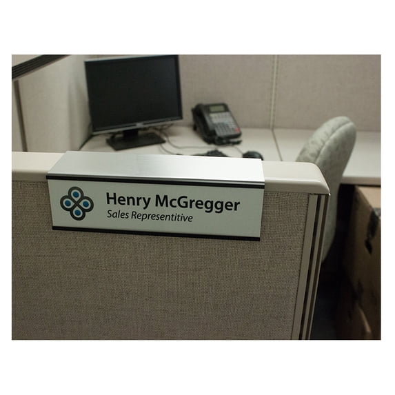 Nap Nameplates Cubicle Nameplate Holder - Measurements -8" x 2" with a 2.5" Depth