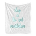 thumbnail image 1 of Nap Saying Soft Flannel Fleece Throw Blanket, Sleep is the Best Calligraphy with a Soft Mandala Motif Background, Cozy Plush for Indoor and Outdoor Use, 50" x 60", Seafoam Pearl, by Ambesonne, 1 of 6