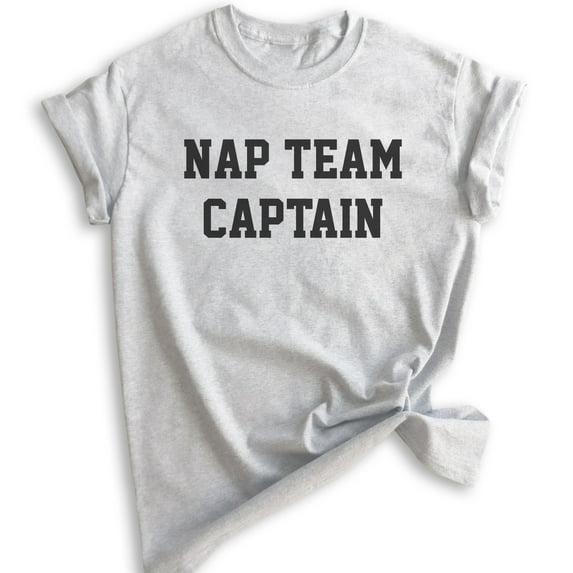 Nap Team Captain T-shirt, Unisex Women's Men's Shirt, Lazy T-shirt, Napping Shirt, Nap Shirt, Heather Ash, X-Large
