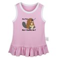 thumbnail image 1 of Nap Time Don't Fumble Me Funny Dresses For Baby, Newborn Babies Animal Beaver Pattern Skirts, Infant Princess Dress, 0-24M Kids Graphic Clothes (Pink Sleeveless Dresses, 0-6 Months), 1 of 4