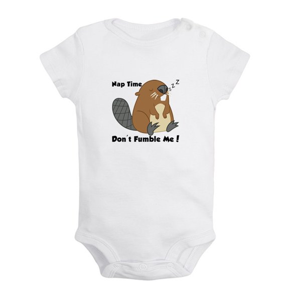 Nap Time Don't Fumble Me Funny Rompers For Babies, Animal Beaver Cute Jumpsuit, Newborn Baby Unisex Bodysuits, Infant Jumpsuits, Toddler 0-24 Months Kids One-Piece Oufits
