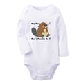 thumbnail image 1 of Nap Time Don't Fumble Me Funny Rompers, Newborn Baby Unisex Bodysuits, Infant Animal Beaver Pattern Jumpsuits, Toddler 0-12 Months Kids Long Sleeves Oufits (White, 6-12 Months), 1 of 4