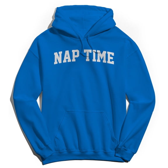 Nap Time Graphic Royal Men's Cotton Pullover Hoodie
