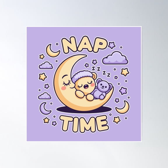 Nap Time Poster Wall Art, Modern Wall Decor, 16x16 UNFRAMED