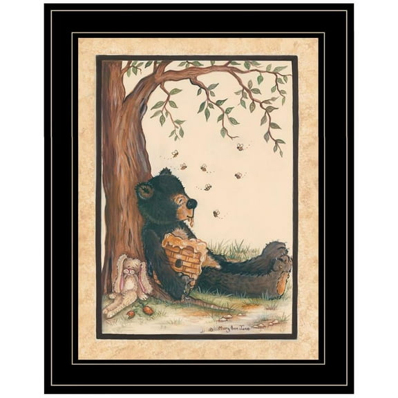 Nap Time by Mary June Printed Black Framed Wall Art Wood Multi-Color