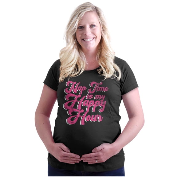Nap Time is My Happy Hour Tired Mama Women's Maternity T Shirt Tee Brisco Brands S