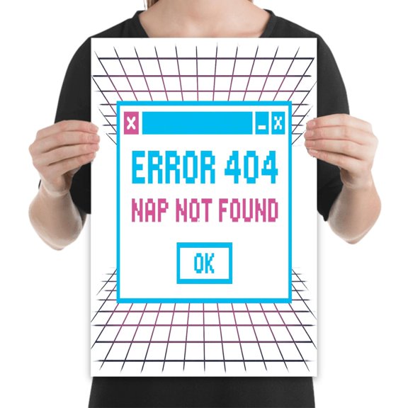 Glitch Art Design - Gamer Room Decor - 13x19 Poster Print - Dorm Wall Art