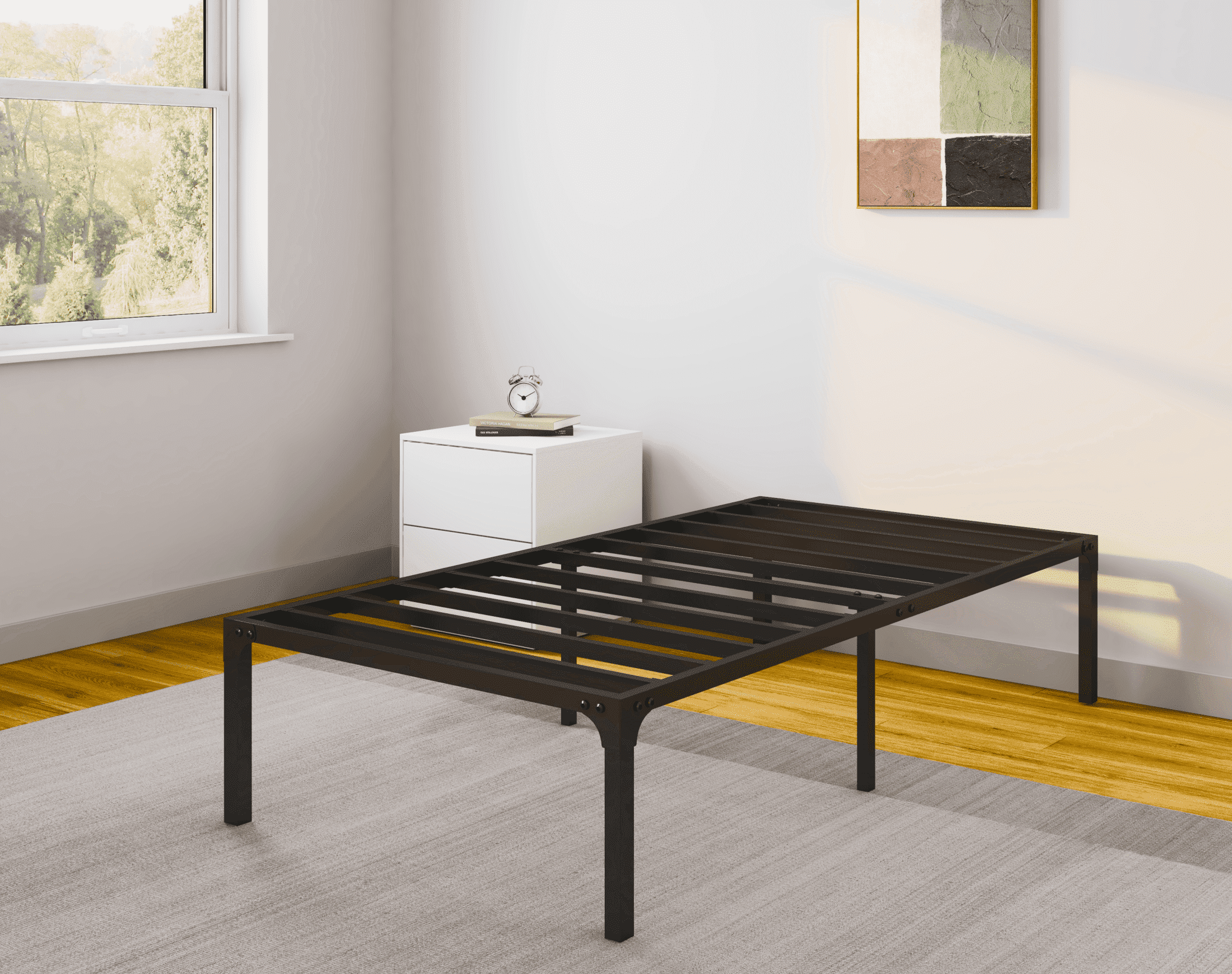 NapQueen 16" Heavy Duty Metal Platform Bed Frame, Twin