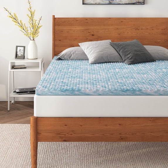 NapQueen 3'' Swirl Egg-Shell Cooling Gel Memory Foam Mattress Topper, CertiPUR-US Certified, Twin-XL