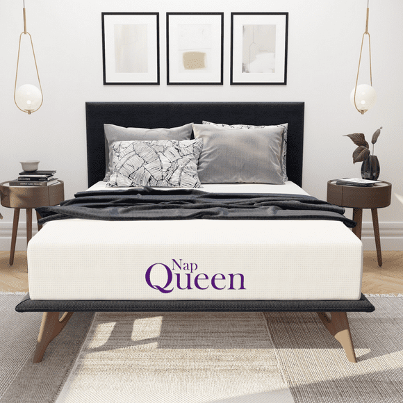 NapQueen Elizabeth 10" Queen Mattress, Cooling Gel Infused Memory Foam, Bed in a Box, Adult