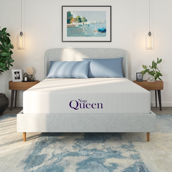 NapQueen Margaret 12" Full Mattress, Charcoal Infused Memory Foam, Mattress in a Box, Adult