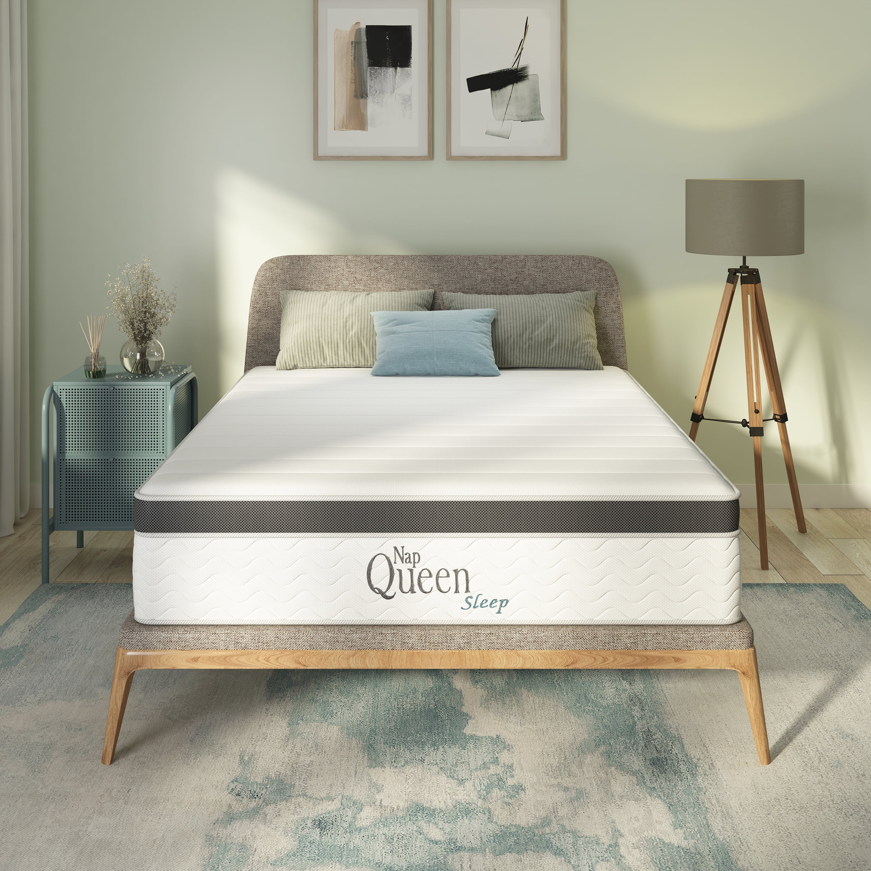 NapQueen Maxima 10” King Innerspring Mattress, Cooling Gel Infused Memory Foam Mattress in a Box, Adult