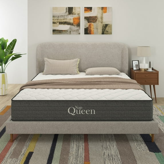NapQueen Victoria 8" King, Gel Infused Memory Foam and Pocket Spring Hybrid Mattress in a Box, Adult