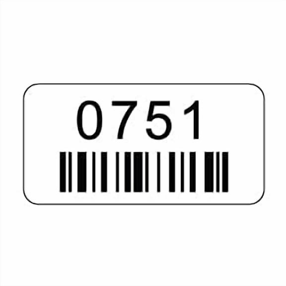 NapTags Pre-Printed Consecutively Numbered Labels with Barcode for Warehouse Organization, Inventory Tracking, 2 inches x 1 inch, 1/8 inch Rounded Corners, White Vinyl with Matte L