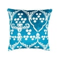 thumbnail image 1 of Napa Blue Silk Velvet Ikat Pillow, 20" X 20", 1 of 3