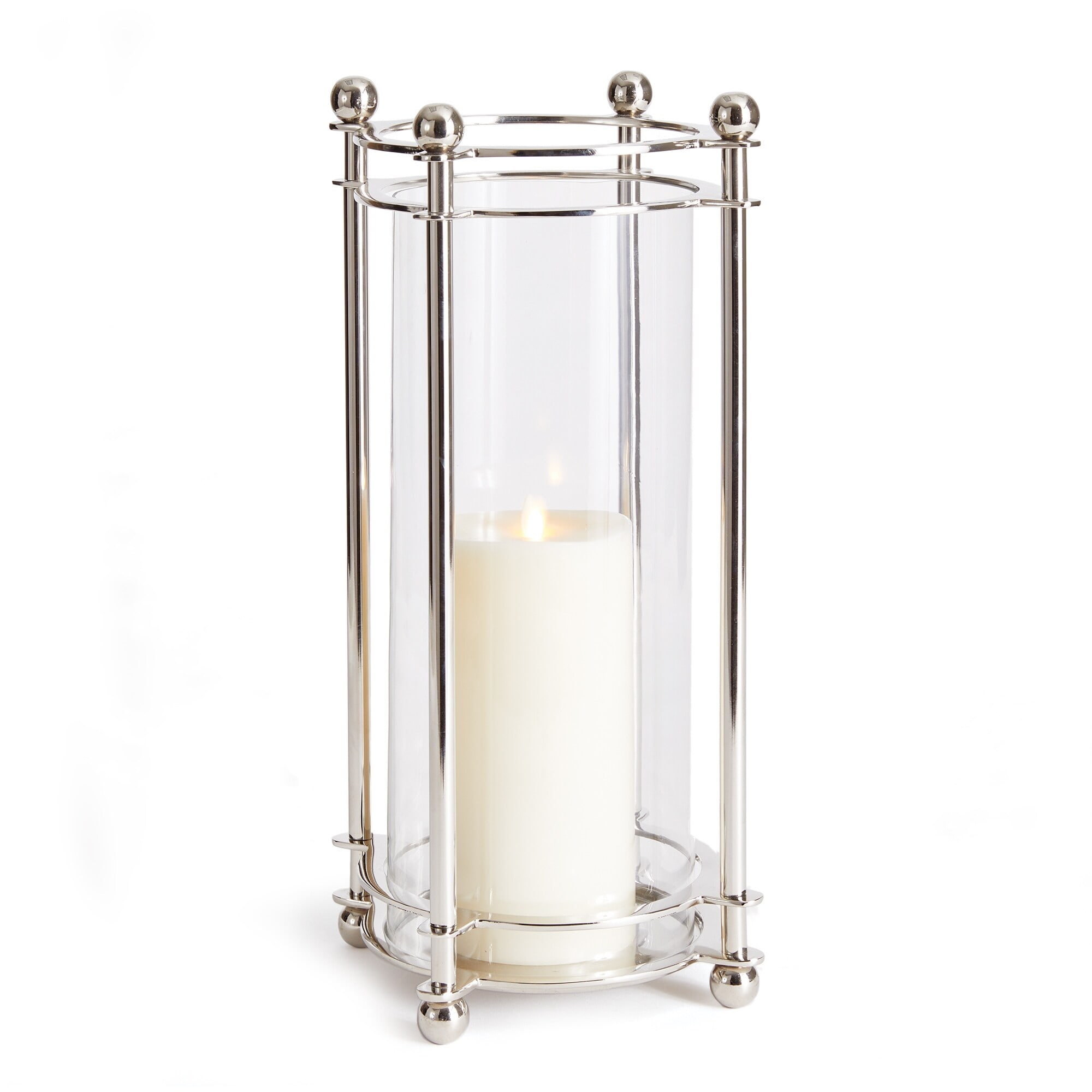 Lauren Silver Glass Hurricane Candle Holder Vase