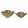 thumbnail image 1 of Napa Home & Garden Set of 2 Square Rustic Wooden Baskets with Rectangular Pickets 16" - Brown, 1 of 3