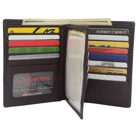 Napa Leather Hipster Bifold Wallet for Men With ID Window and RFID Blocking