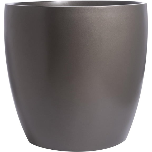 Napa Round Cylinder Fiberglass Planter, Grey, 10.75 Inch