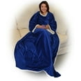 thumbnail image 1 of Napa Super Soft Warm Micro Plush TV Blanket with Sleeves for Women and Men, Fleece Sherpa Cozy Wrap Warm Wearable Throw Robe 72" x 50" - Cobalt Blue, 1 of 4