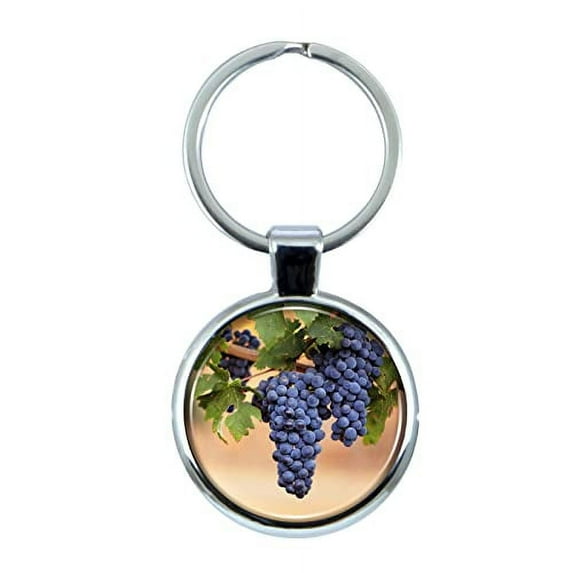Napa Valley California Keychain with Epoxy Dome and Metal Keyring