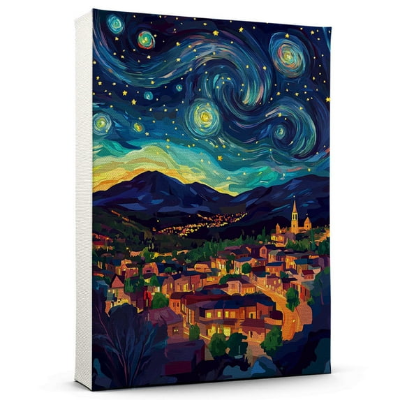 Napa Valley Travel Starry Night Canvas Print, California Canvas Wall art, Napa Valley Map Canvas, California Travel Art Picture Print -96AZ928