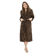 Napa Women's Soft Warm Bathrobe Microfiber Fleece Plush Hotel Spa Robe with Pockets
