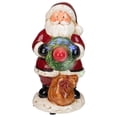 thumbnail image 1 of 10.25" LED Musical Indoor Santa Tabletop Christmas Wreath Fan Figurine, 1 of 4