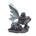 thumbnail image 1 of Napco 16.5 Inch Resin Fairy On Mushroom Outdoor Garden Statue, Bronze, 1 of 2