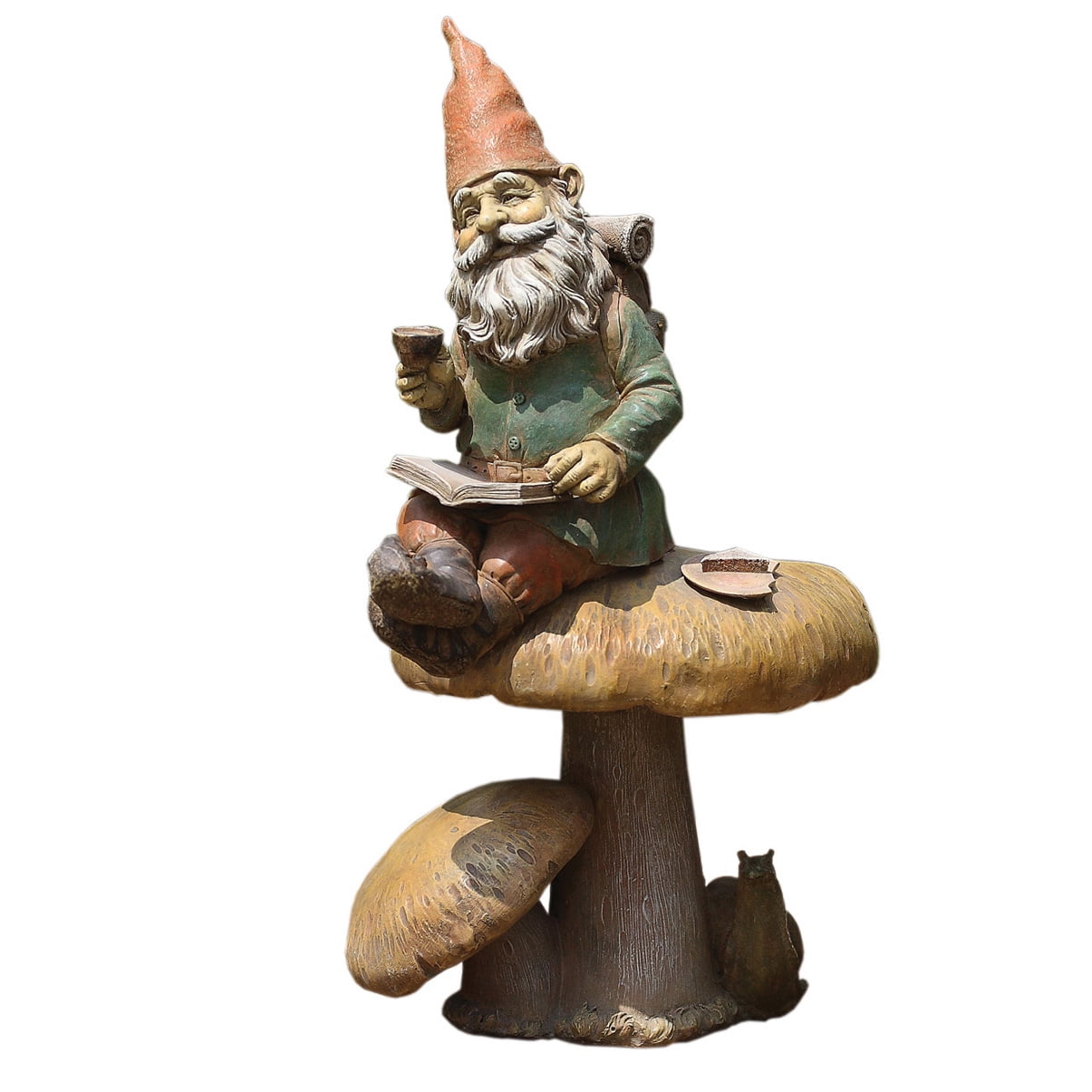 Napco Magical Gnome 12 Inch Resin Decorative Fairy Garden Statue