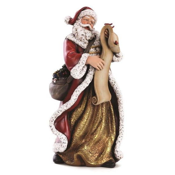 Napco Santa with List & Cardinal Figure - Red 3 lbs
