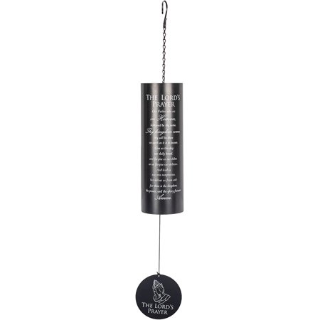 The Lord's Prayer Our Father Who Art in Heaven Black 35 inch Metal Wind Chime