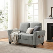 Naperville Loveseat with USB and Storage Pockets, Dove Grey