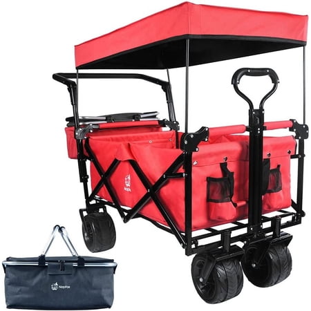 Napfox Heavy Duty Wagon Cart with Removable Canopy