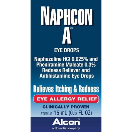 Naphcon A Antihistamine Eye Drops Allergy & Redness Relief, 0.5 oz, 3 Pack