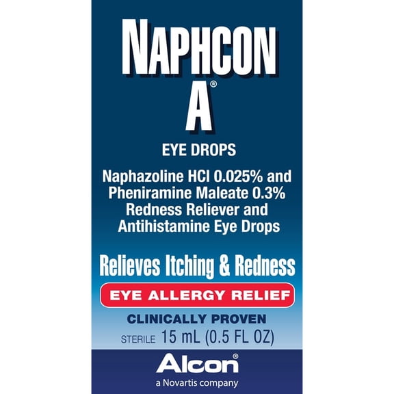 Naphcon A Antihistamine Eye Drops Allergy & Redness Relief, 0.5 oz, 3 Pack